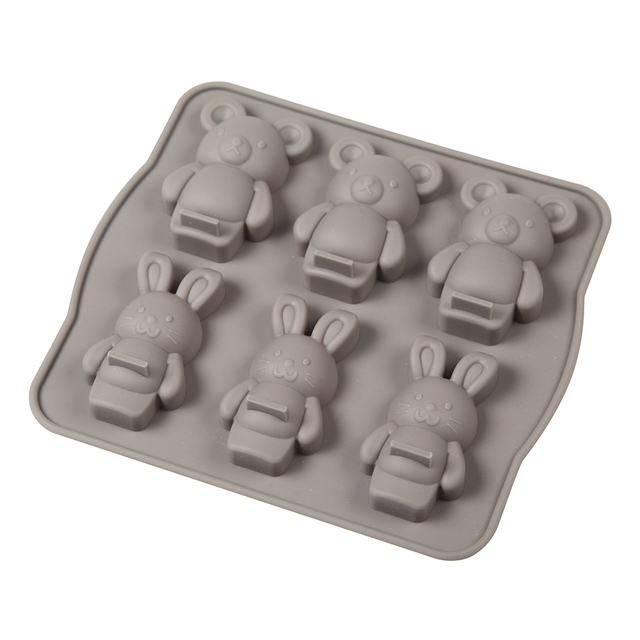 6-Cavity Silicone Cake Molds for Baking Dessert Mousse New Decorating Moulds 3D Bear Bunny Rabbit Shape Chocolate Bakeware Tool
