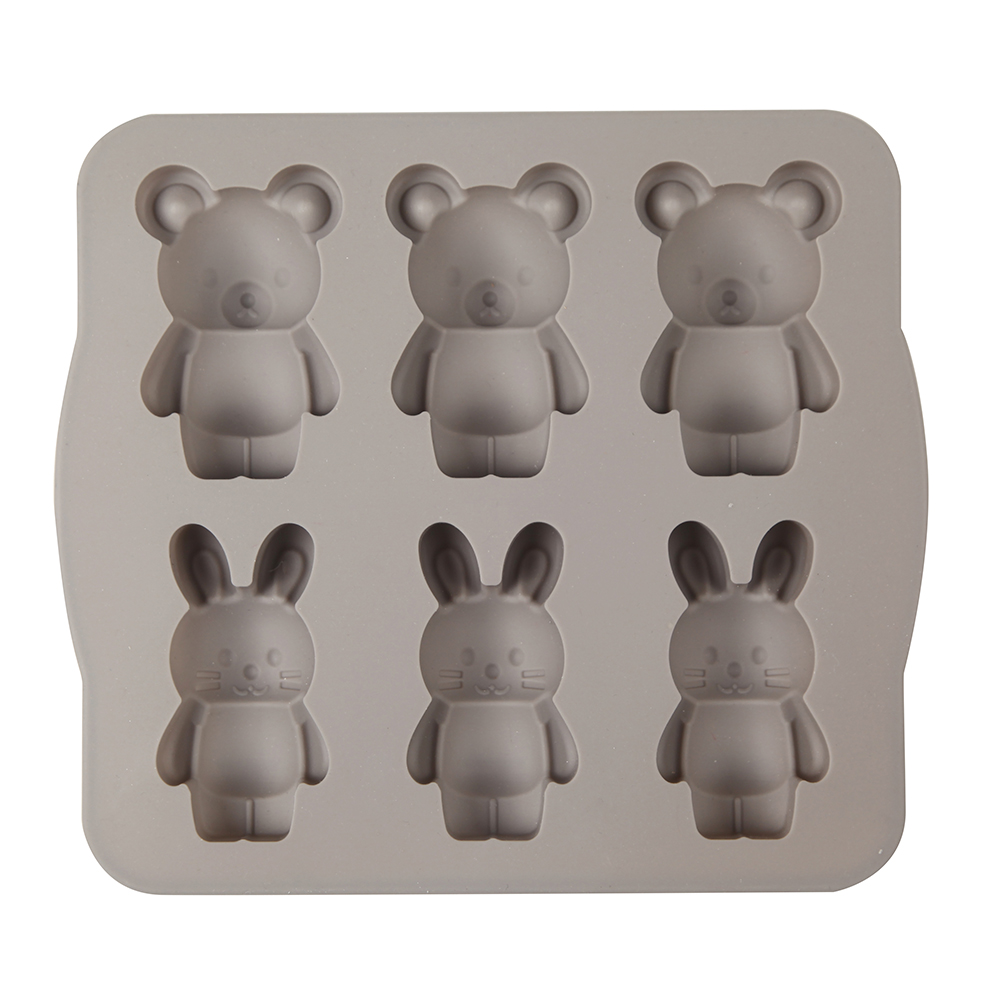 6-Cavity Silicone Cake Molds for Baking Dessert Mousse New Decorating Moulds 3D Bear Bunny Rabbit Shape Chocolate Bakeware Tool