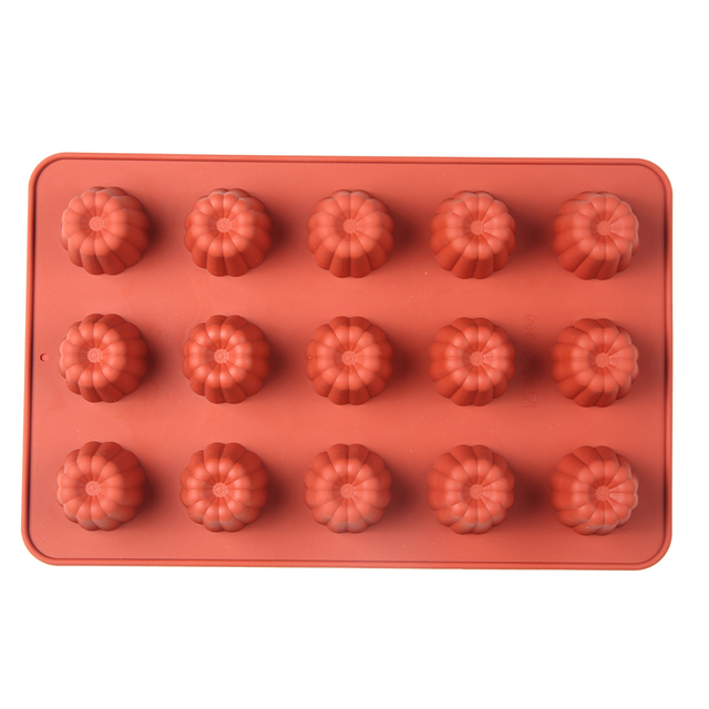 Silicone Cannele Mold 15 Cups French Custard Coffee Cake Mould Bordelais Silicon Candy Maker Muffin Jelly Cake Pan Baking tools