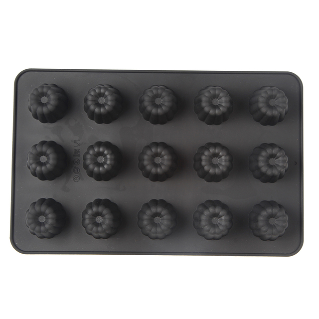 Silicone Cannele Mold 15 Cups French Custard Coffee Cake Mould Bordelais Silicon Candy Maker Muffin Jelly Cake Pan Baking tools