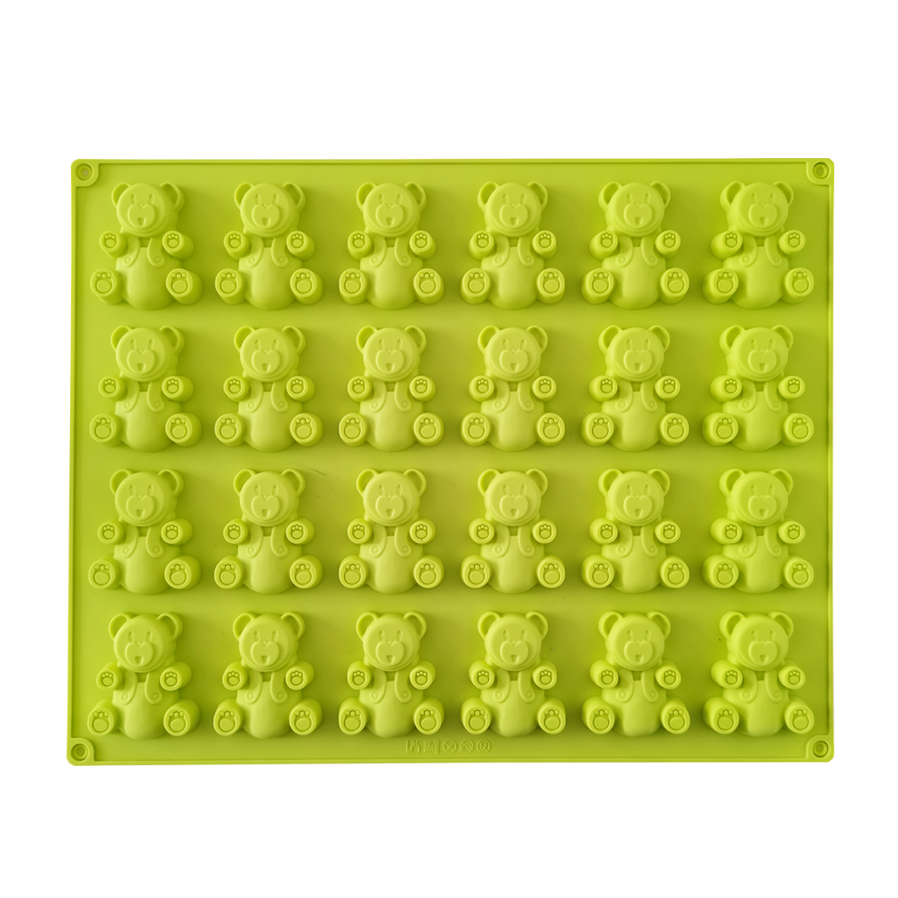 New 24 Cavity Little Bear Silicone Cake Mold Cookies DIY Handmade Kitchen Reuse Baking Tools Decorating Mousse Making Mould
