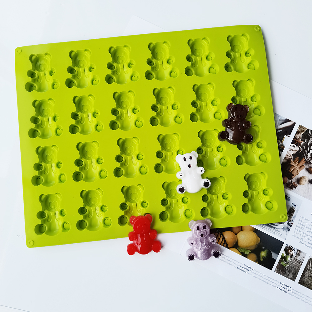 New 24 Cavity Little Bear Silicone Cake Mold Cookies DIY Handmade Kitchen Reuse Baking Tools Decorating Mousse Making Mould