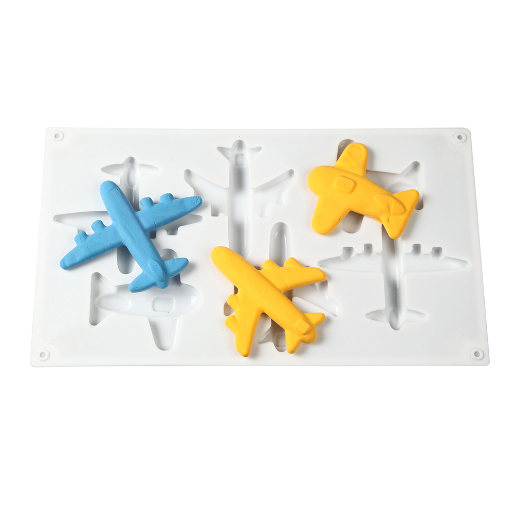 New 6 Cavity Aircraft Shaped Silicone Cake Mold Cookies 3D DIY Handmade kitchen Baking Tools Decorating Mousse Making Mould
