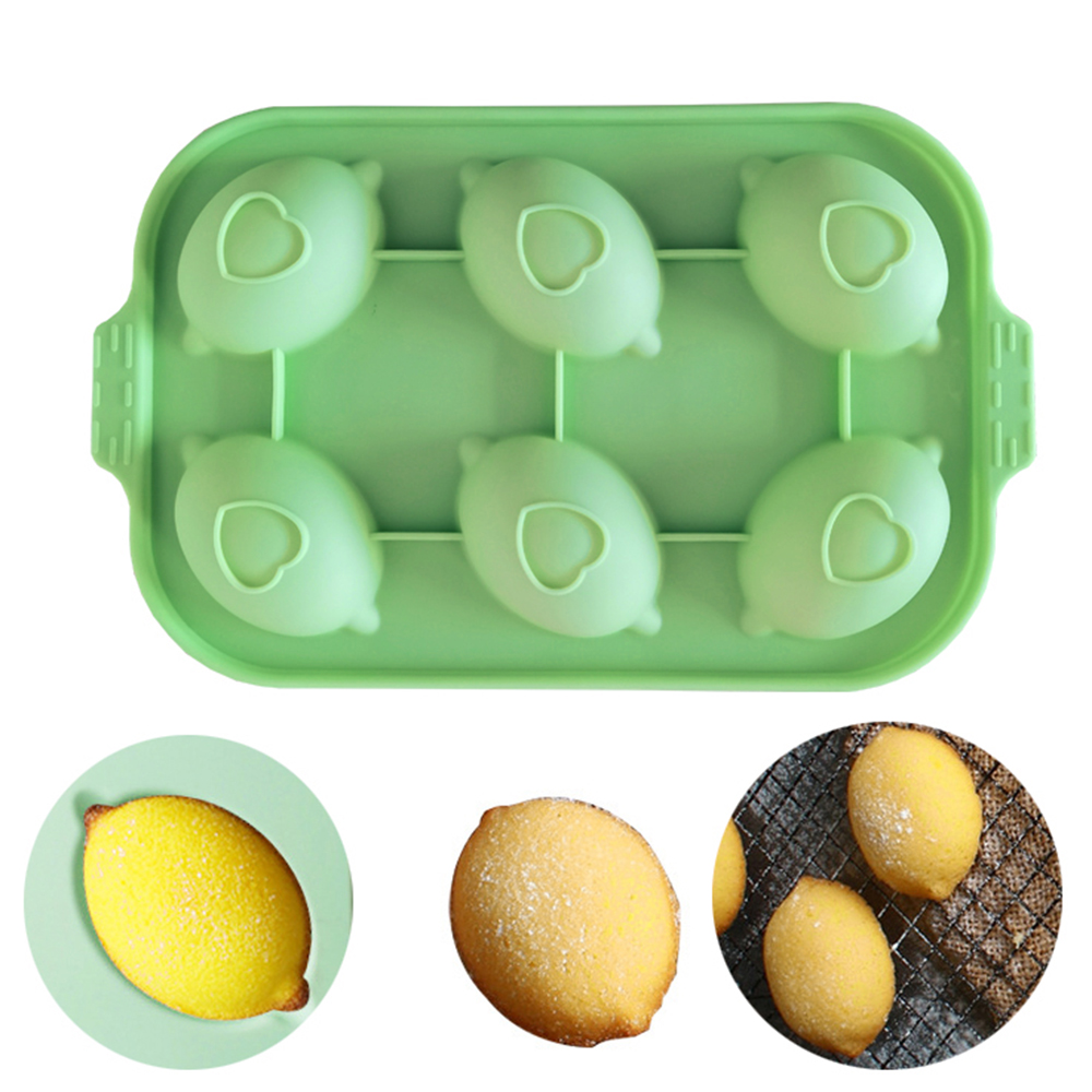 New 6 Cavity Lemon Shape Silicone Cake Mold Cookies DIY Handmade Kitchen Reuse Baking Tools Decorating Mousse Making Mould