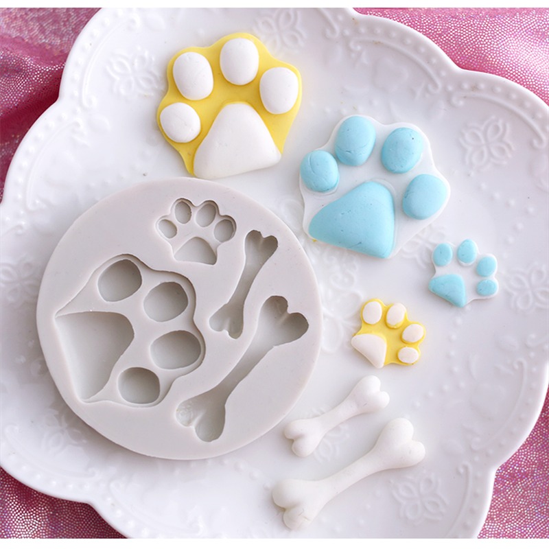 DIY Baking Molds Bone Dog Paw Silicone Mold Cake Decorating Tools Cookie Cutter Pastry Accessory Kitchen Accessoriess M316