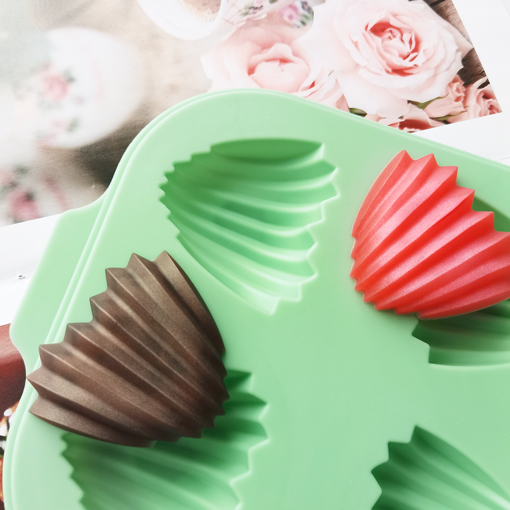 6 Cavity Heart Shell Shape Silicone Cake Mold Cookies DIY Handmade Kitchen Reuse Baking Tools Decorating Mousse Making Mould