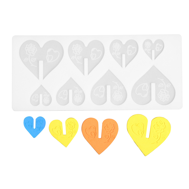 Diy Silicone Chocolate Decorative Mold Heart Rose Fondant Candy Mould Cake Decorating Making Home Kitchen Handmade Baking Tools