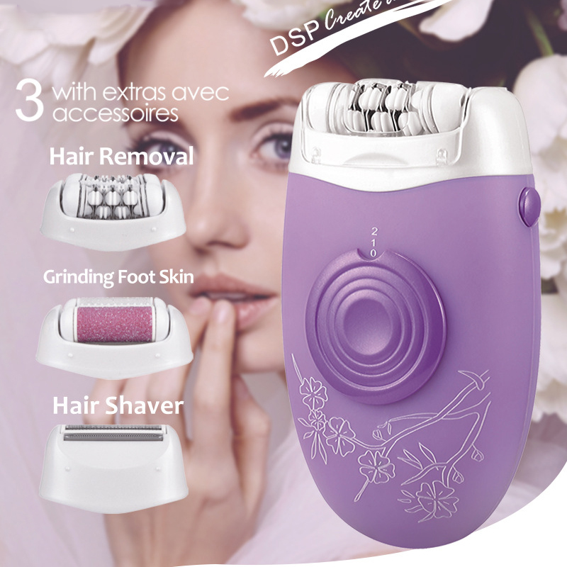 3in1 women epilator electric female shaver lady bikini trimmer facial hair removal