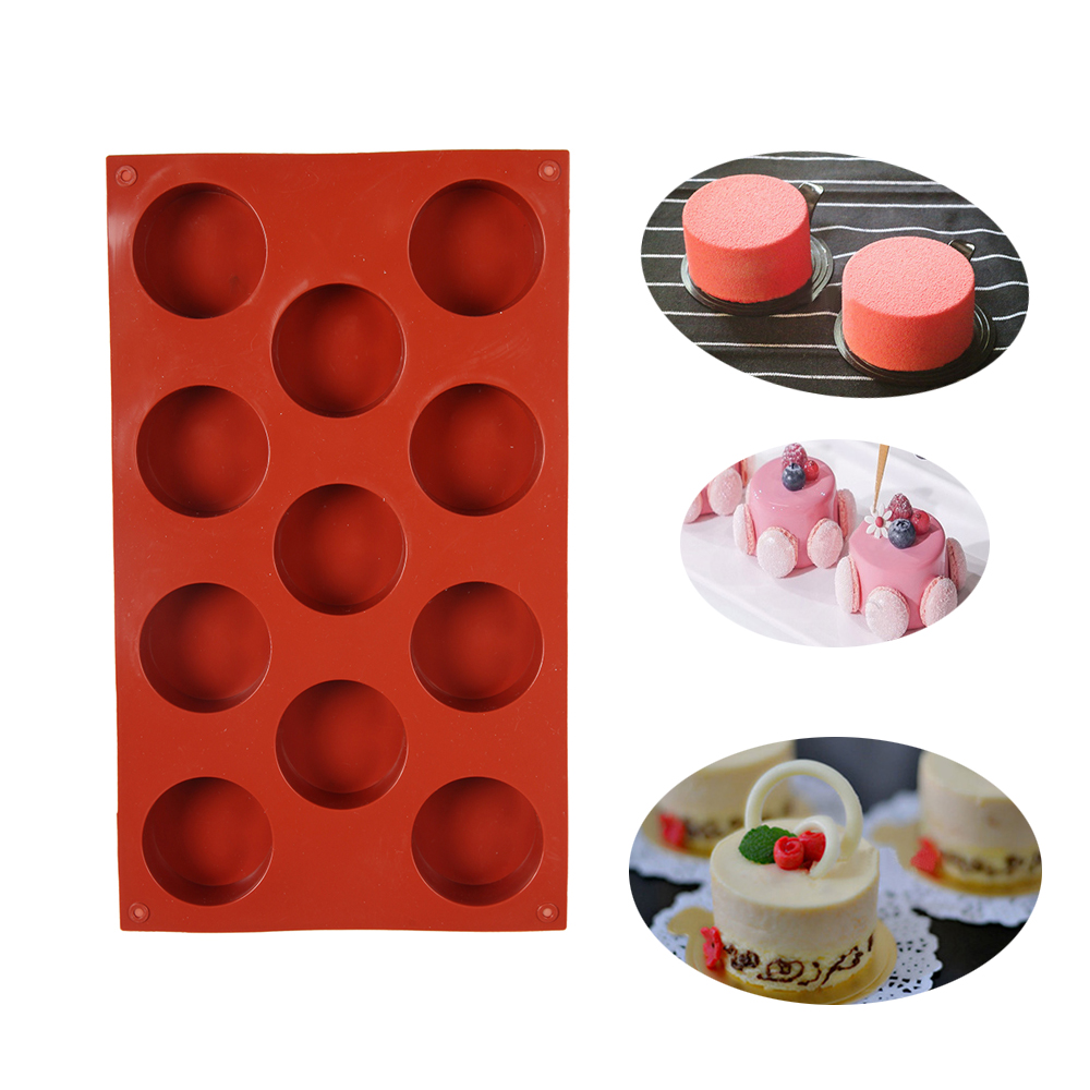 New 11 Cavity Cylinder Silicone Cake Mold Cookies 3D DIY Soap Handmade Kitchen Reuse Baking Tools Decorating Mousse Making Mould