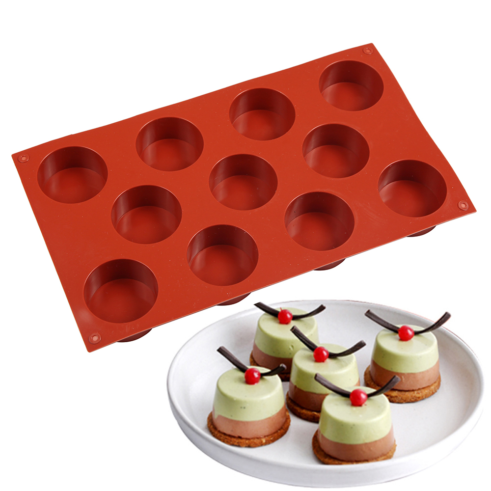 New 11 Cavity Cylinder Silicone Cake Mold Cookies 3D DIY Soap Handmade Kitchen Reuse Baking Tools Decorating Mousse Making Mould