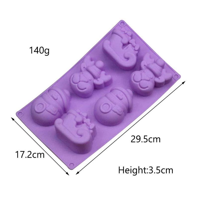 Silicone Cake Molds 6 Cells Elk Christmas Tree Snowman Chocolate Diy Pudding Cookie Mold Bakeware Baking Tools