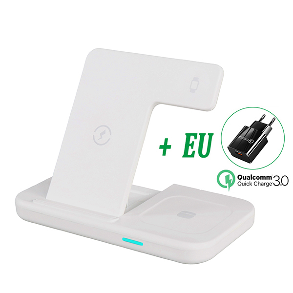 30W Qi Wireless Charger Stand For iPhone 13 12 Samsung 3 In 1 Qi Fast Charging Dock Station for Airpods Pro Apple Watch IWatch 7