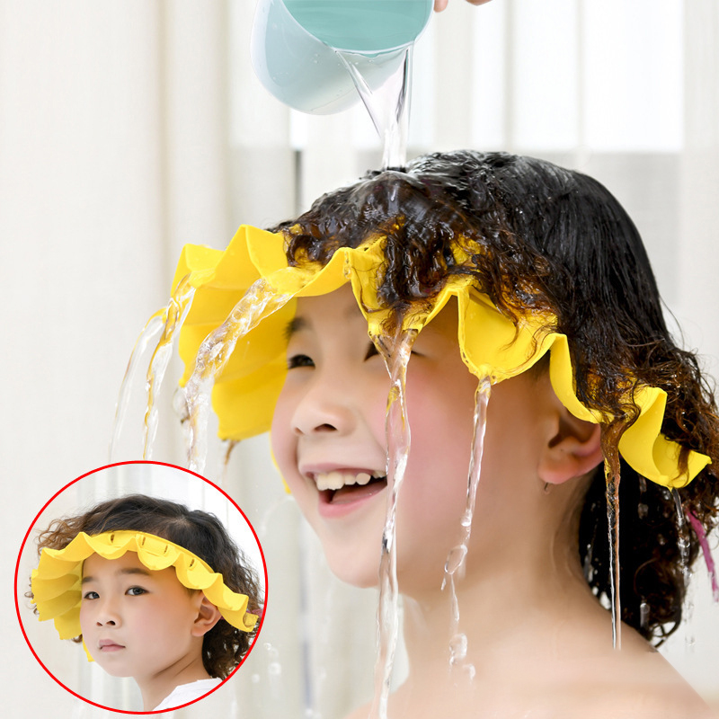 Baby Shower Caps Adjust Earmuffs Shampoo Hat Bath Shower Bathroom  Products