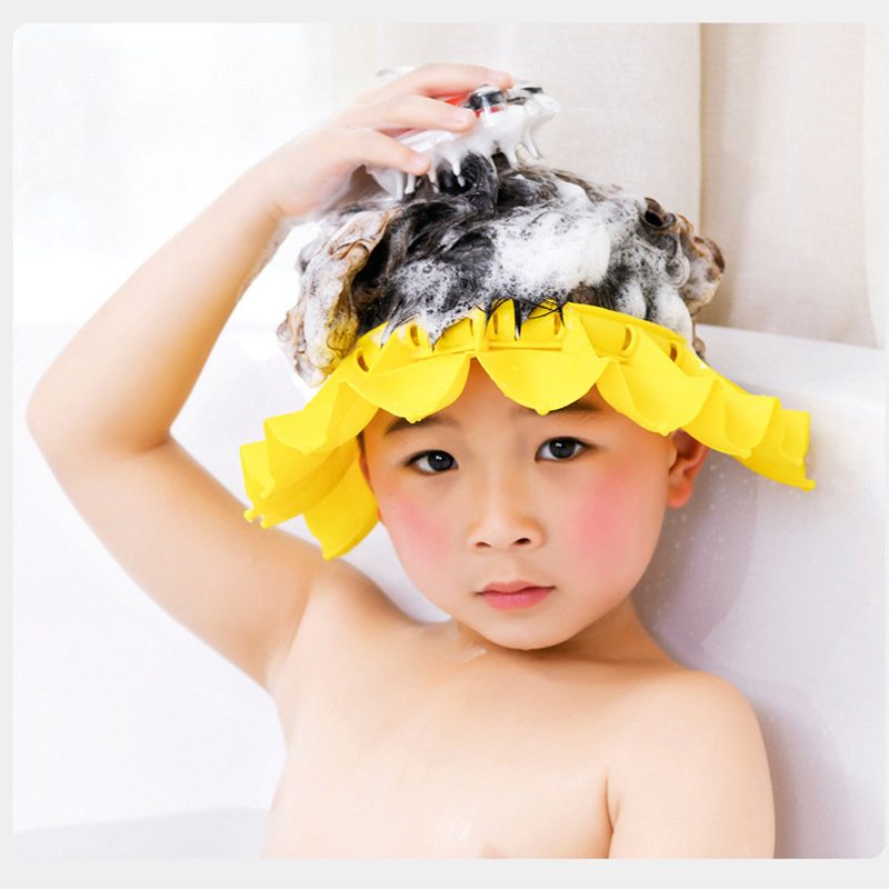 Baby Shower Caps Adjust Earmuffs Shampoo Hat Bath Shower Bathroom  Products