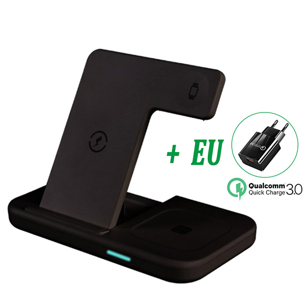 30W Wireless Charger Stand For iPhone Samsung XIaomi 3 In 1 Qi Fast Charging Dock Station for Airpods Pro Apple Watch IWatch 7 6
