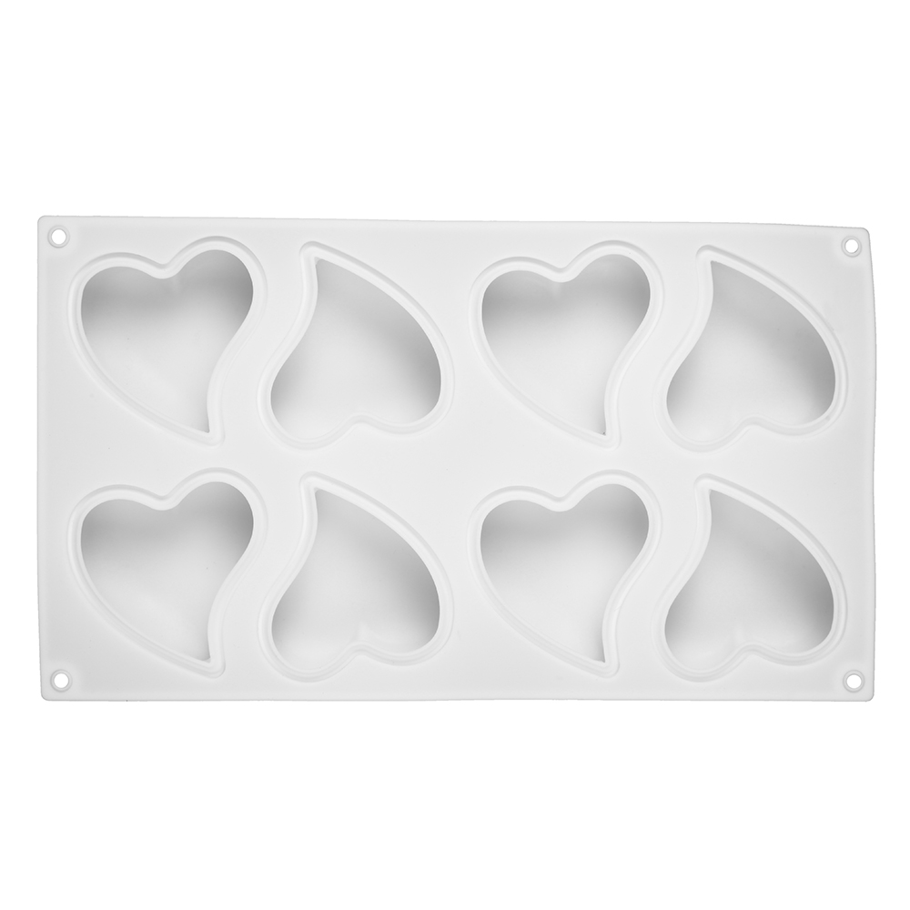 8 Cavities Silicone Cake Mold Nonstick Heat Resistant Reusable Baking Tools DIY Birthday Christmas Bakeware Heart Mousse Mould