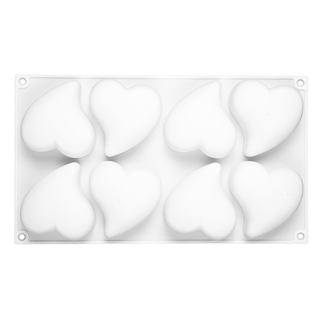 8 Cavities Silicone Cake Mold Nonstick Heat Resistant Reusable Baking Tools DIY Birthday Christmas Bakeware Heart Mousse Mould