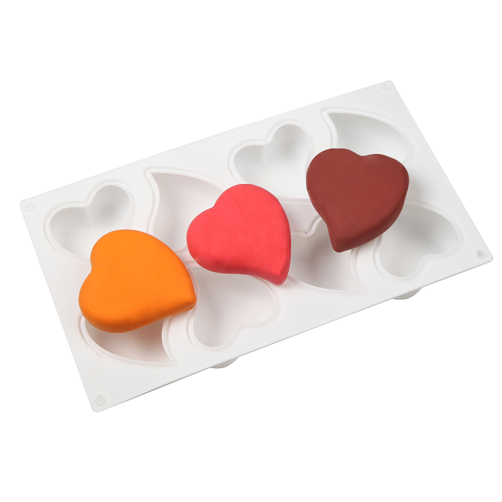 8 Cavities Silicone Cake Mold Nonstick Heat Resistant Reusable Baking Tools DIY Birthday Christmas Bakeware Heart Mousse Mould