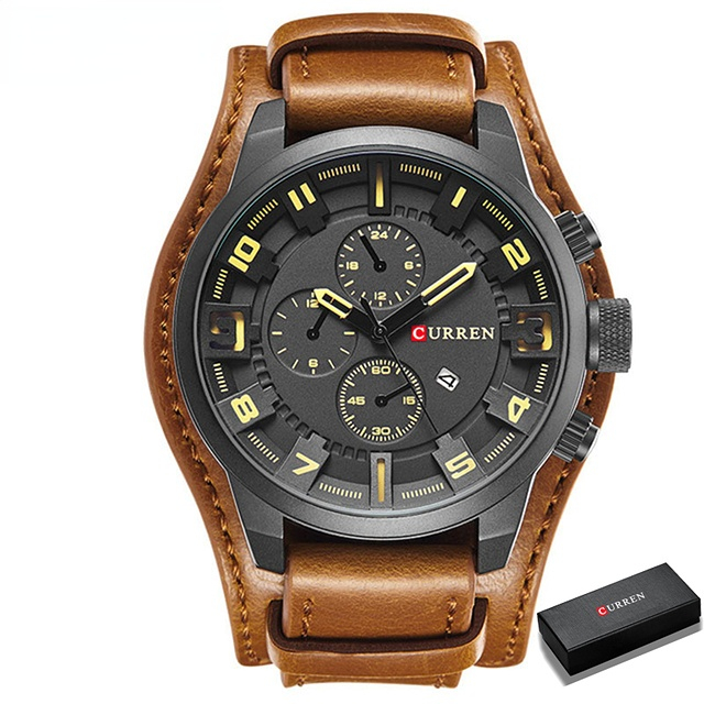 Luxury Brand Analog sports Men Watches Fashion Creative Quartz Leather Strap Wristwatch Date Male Clock