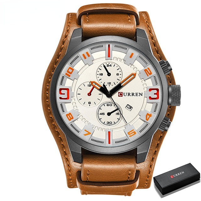 Luxury Brand Analog sports Men Watches Fashion Creative Quartz Leather Strap Wristwatch Date Male Clock