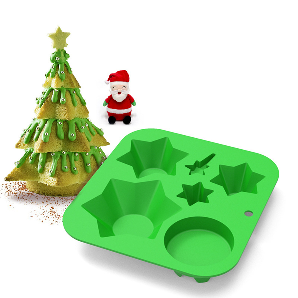 New Silicone Chocolate Cake Biscuit Mold Mousse Mould 3D DIY Christmas Tree Handmade Tree Kitchen Baking Tools Accessories