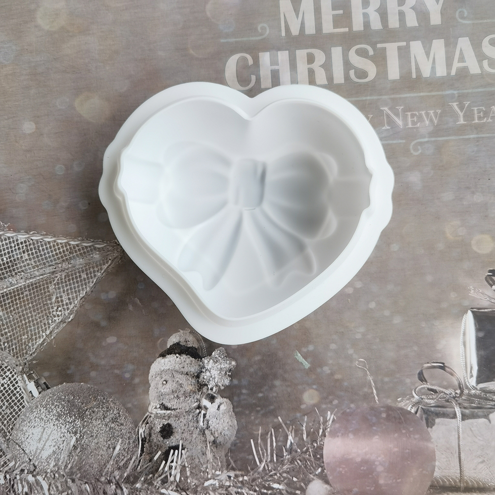 Dorica Bow & Love Heart Silicone Chocolate Mousse Mold Diy Handmade Soap Mould Cake Decorating Tools Kitchen Bakeware