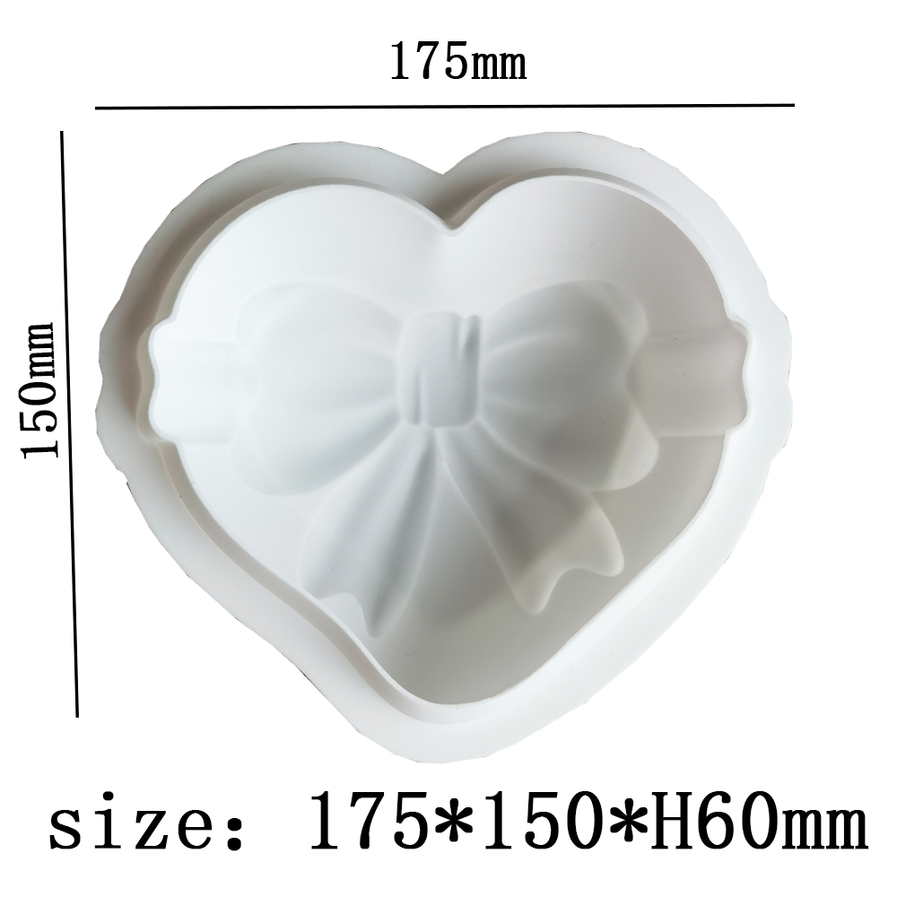 Dorica Bow & Love Heart Silicone Chocolate Mousse Mold Diy Handmade Soap Mould Cake Decorating Tools Kitchen Bakeware