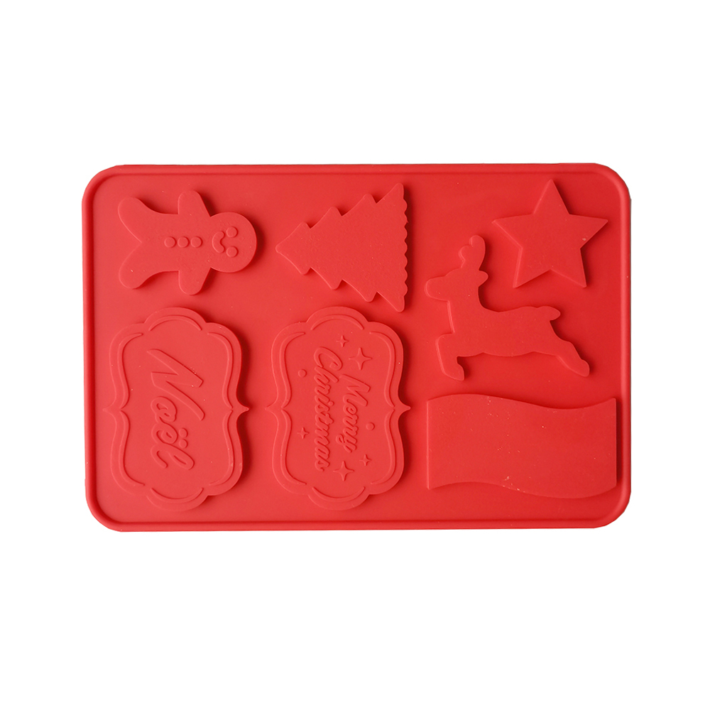 New Christmas Silicone Chocolate Cake Biscuit Mold Mousse Mould Cookies 3D DIY 7 Shape Handmade Kitchen Baking Tools Accessories