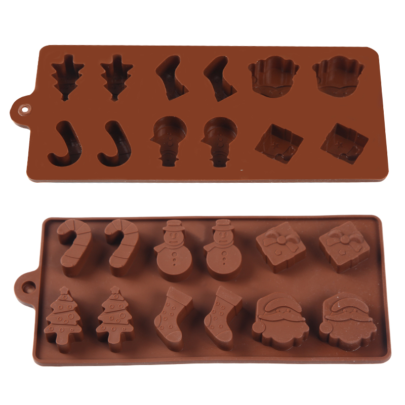 Silicone Chocolate Mold Christmas Baking Tools Non-Stick Silicone Cake Mould Jelly Candy 3D DIY Molds Kitchen Accessories