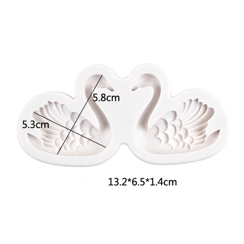 Couple Swan Silicone Mold 3D Fondant Cake Decoration Mould Soap Molds Chocolate Cookie Pastry Baking Tool Kitchen Accessories