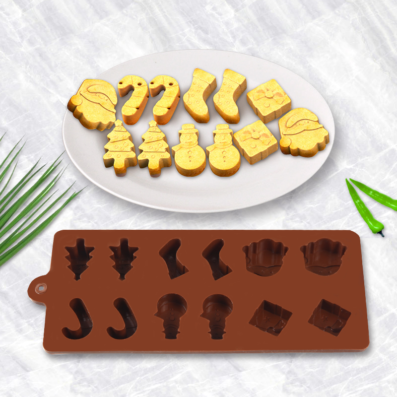 Silicone Chocolate Mold Christmas Baking Tools Non-Stick Silicone Cake Mould Jelly Candy 3D DIY Molds Kitchen Accessories