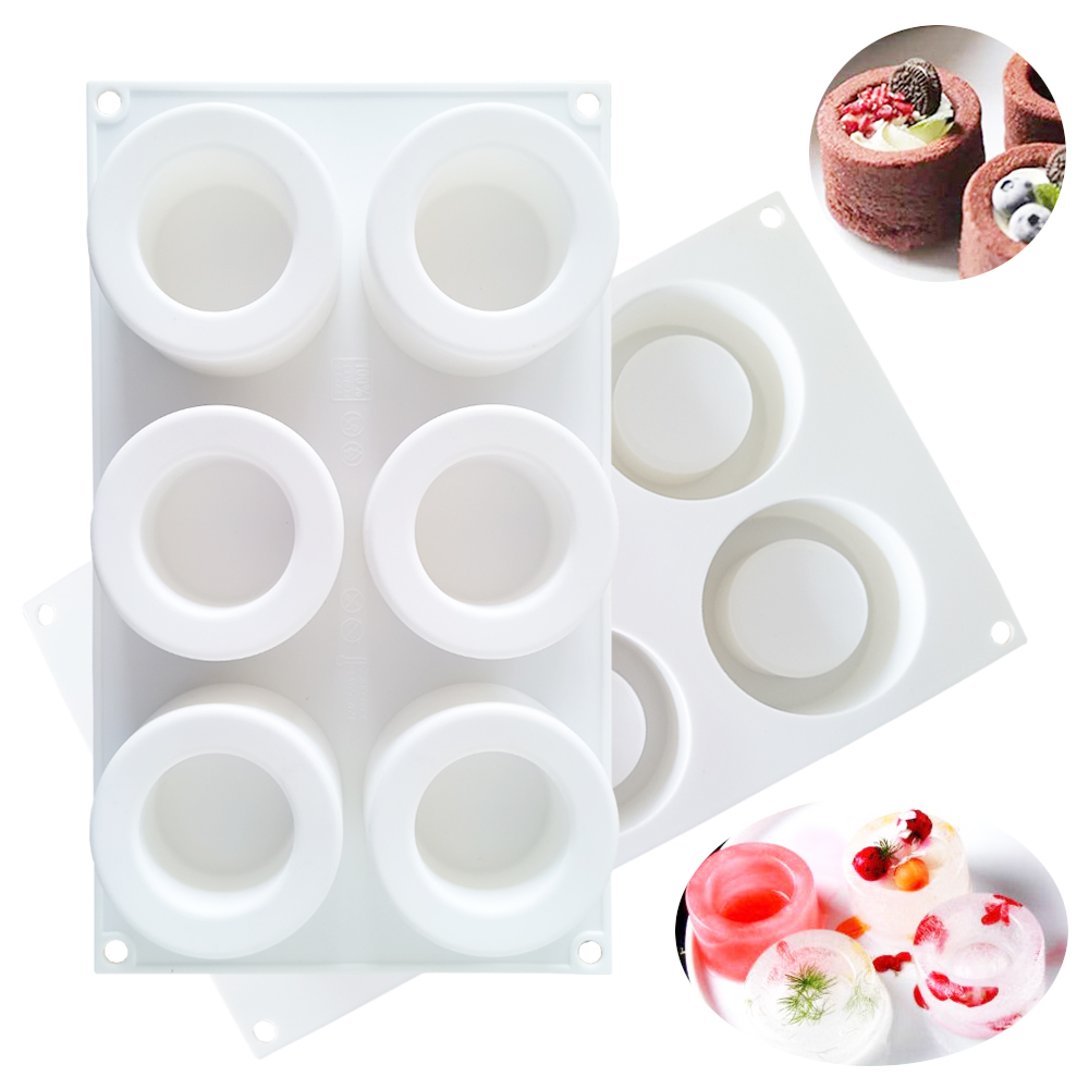 New 6 Cavity Cup Shape Silicone Cake Mold Cookies 3D DIY Handmade Kitchen Reuse Baking Tools Decorating Mousse Making Mould