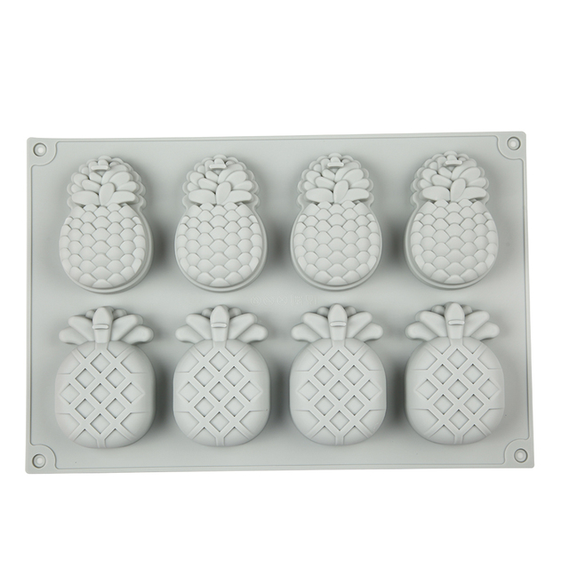 8 Cavity Cube Pineapple Shape Silicone Mold for Cake Decorating Tools DIY Handmade Dessert Cake Moulds for Kitchen Baking Tools