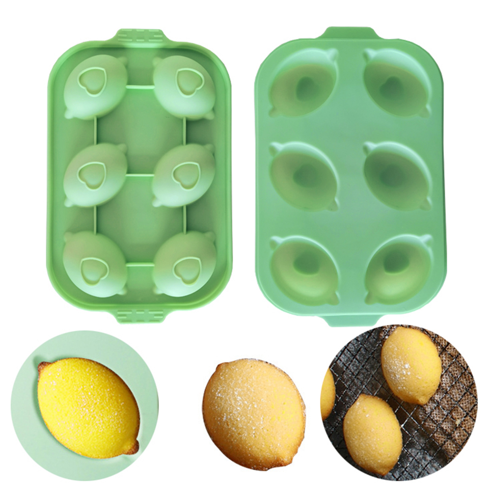 New 6 Cavity Lemon Shape Silicone Cake Mold Cookies DIY Handmade Kitchen Reuse Baking Tools Decorating Mousse Making Mould