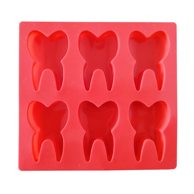 New 6 Cavity Tooth Shape Silicone Cake Mold Cookies DIY Handmade Kitchen Reuse Baking Tools Decorating Mousse Making Mould