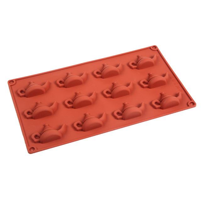 New 12-cavity Silicone Teapot shape Mold Small Cake Chocolate Pancake Moulds for Baking Mini Dessert Kitchen DIY Handmade Tools