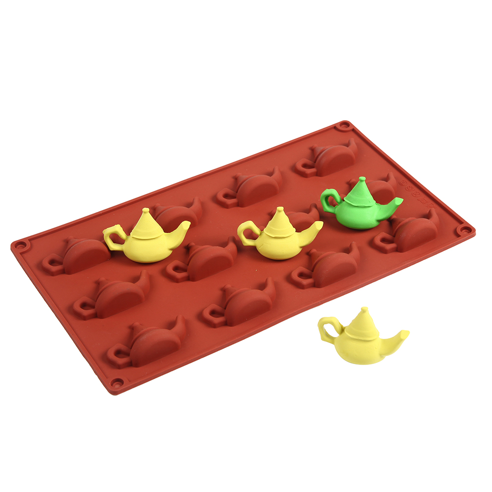 New 12-cavity Silicone Teapot shape Mold Small Cake Chocolate Pancake Moulds for Baking Mini Dessert Kitchen DIY Handmade Tools