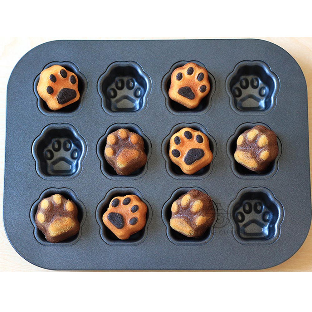 12 Cavity Cat Head Shape Cake Mold  Bread Mousse Cheesecake Cup Cake Muffin Cakes Home DIY Baking Mold Kitchen Accessories