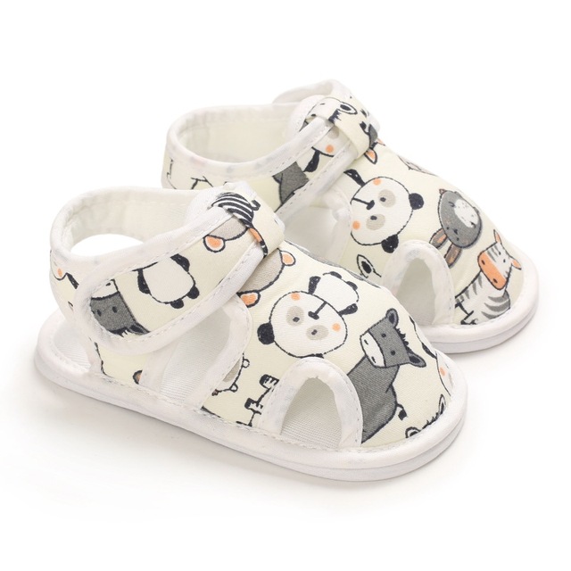 Newborn Baby Girls Sandals, Breathable Summer Toddlers Cartoon Printing Color Soft Sole Baby Shoes Outdoor Indoor Prewalker