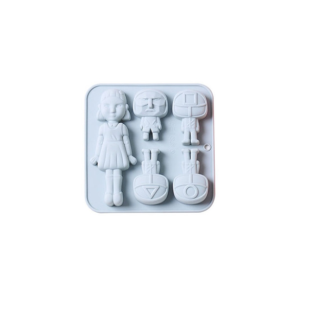 5 Cells Pink Color Silicone Material Family Theme Cake Molds Kitchen Baking Tools Biscuit Chocolate Molds For Cake Decoration