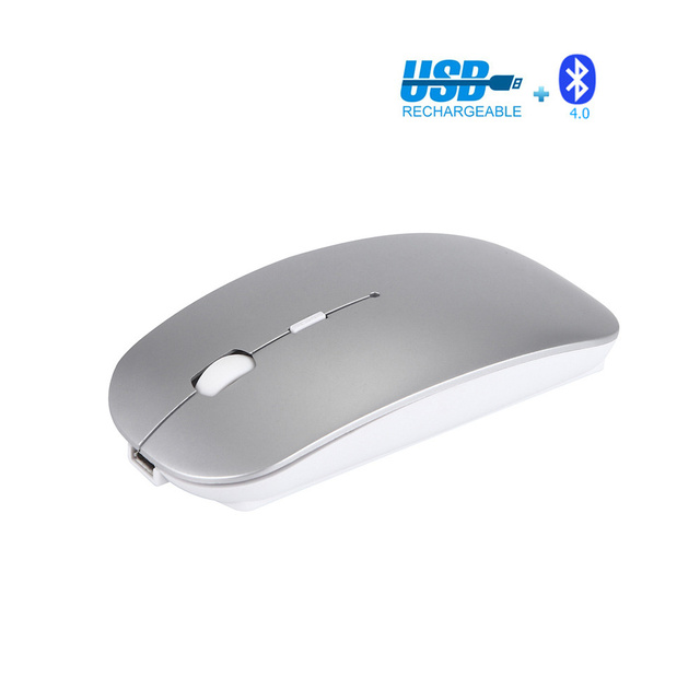 Rechargeable Bluetooth Mouse Ultra-Slim Silent Mice for Notebook  PC Laptop