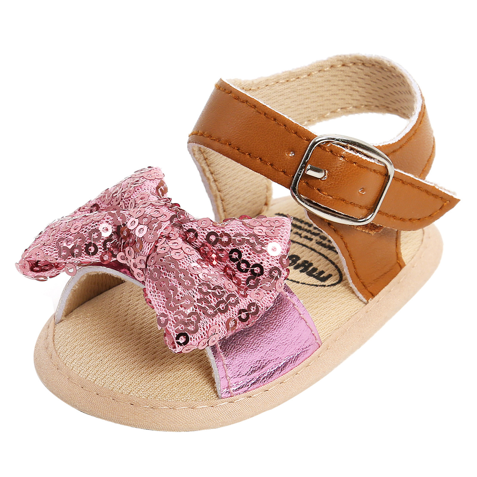 0-18 Month Baby Princess Shoes Girls Bling Bowtie Flat Sandals Summer soft sole Shoes Outdoor First Walk Toddler Girls Shoes
