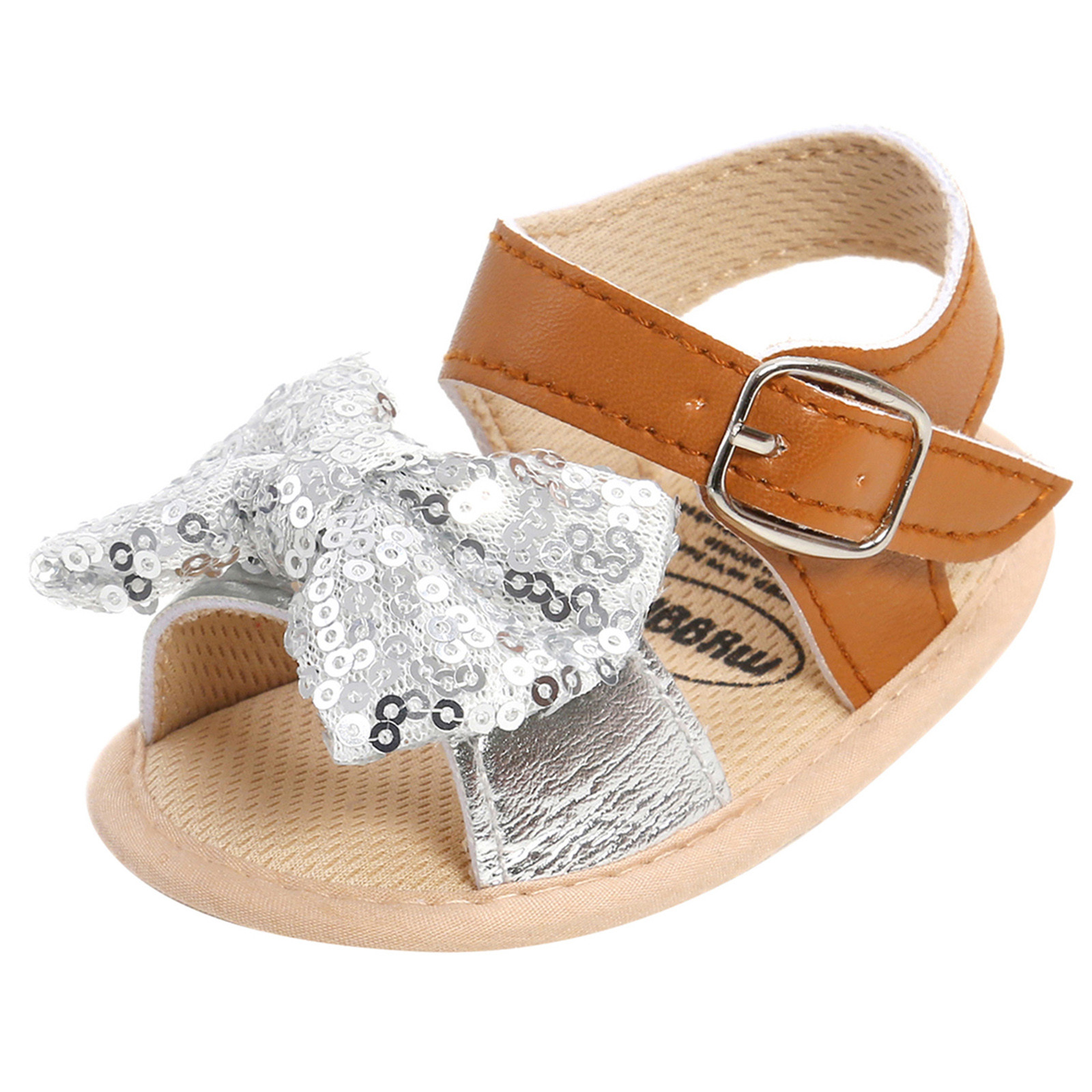 0-18 Month Baby Princess Shoes Girls Bling Bowtie Flat Sandals Summer soft sole Shoes Outdoor First Walk Toddler Girls Shoes
