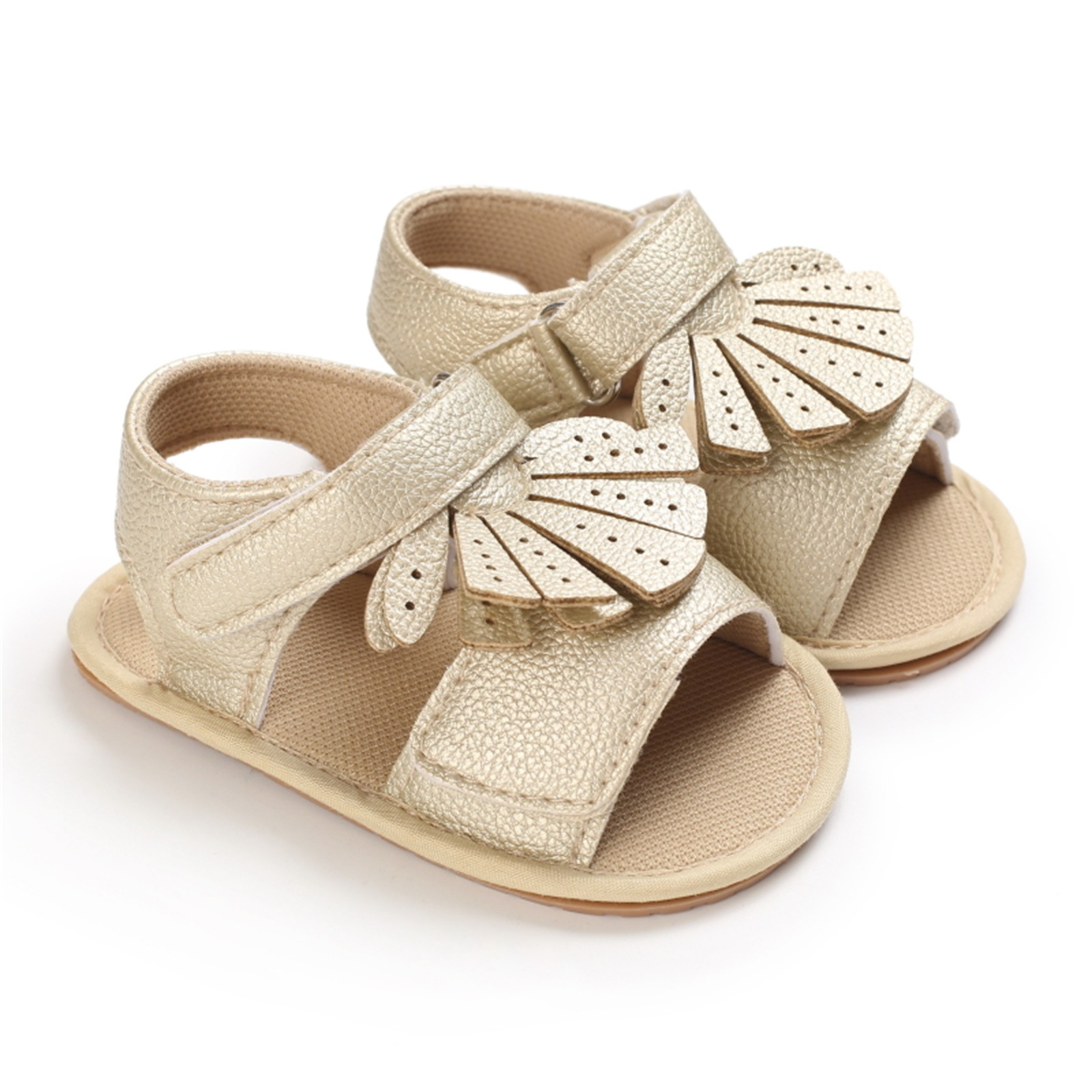 0-18 Months Infant Baby Girls Princess Shoes Summer Bowknot Crib Shoes Prewalker Anti-slip Casual Sandals Cork Shoes Sapatos