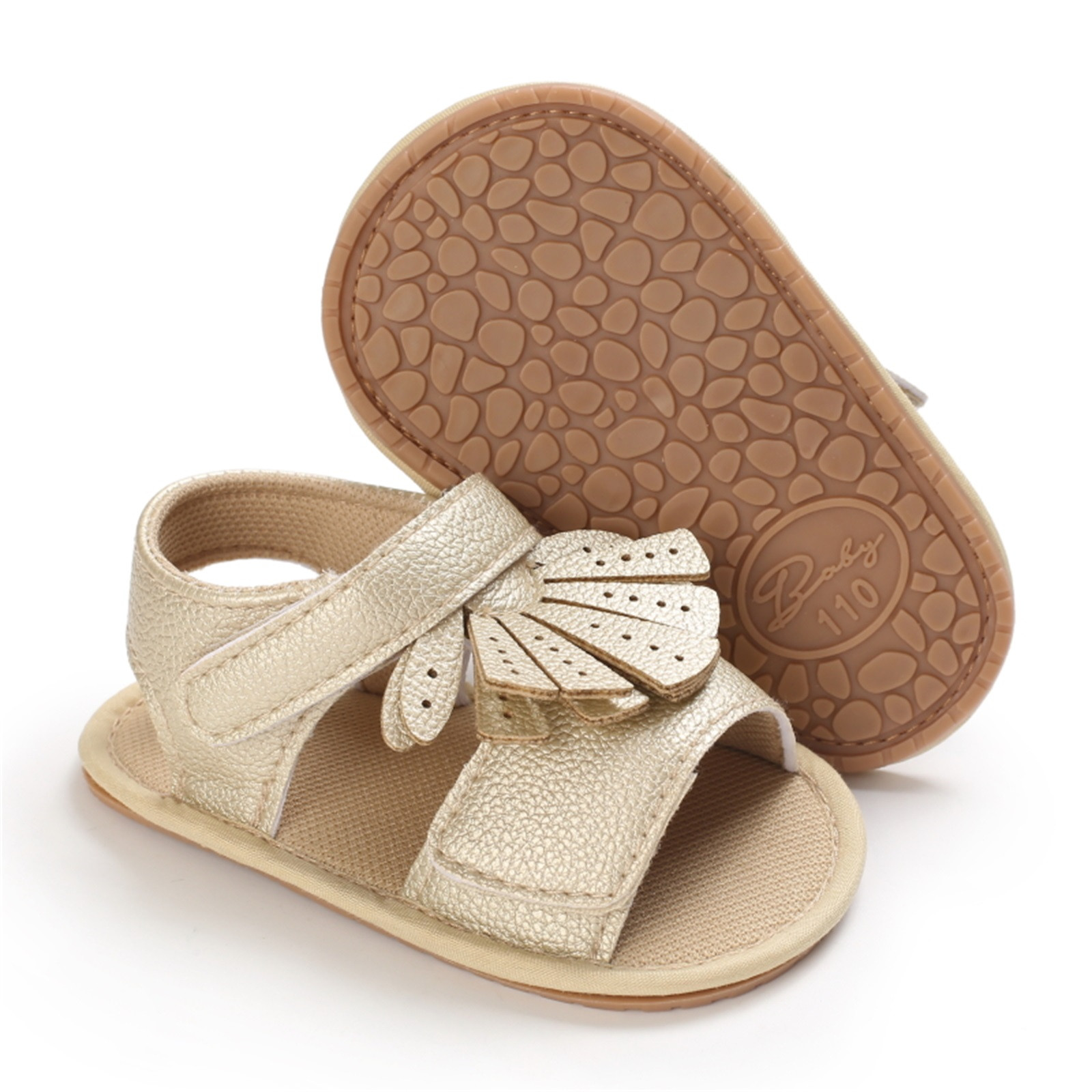 0-18 Months Infant Baby Girls Princess Shoes Summer Bowknot Crib Shoes Prewalker Anti-slip Casual Sandals Cork Shoes Sapatos