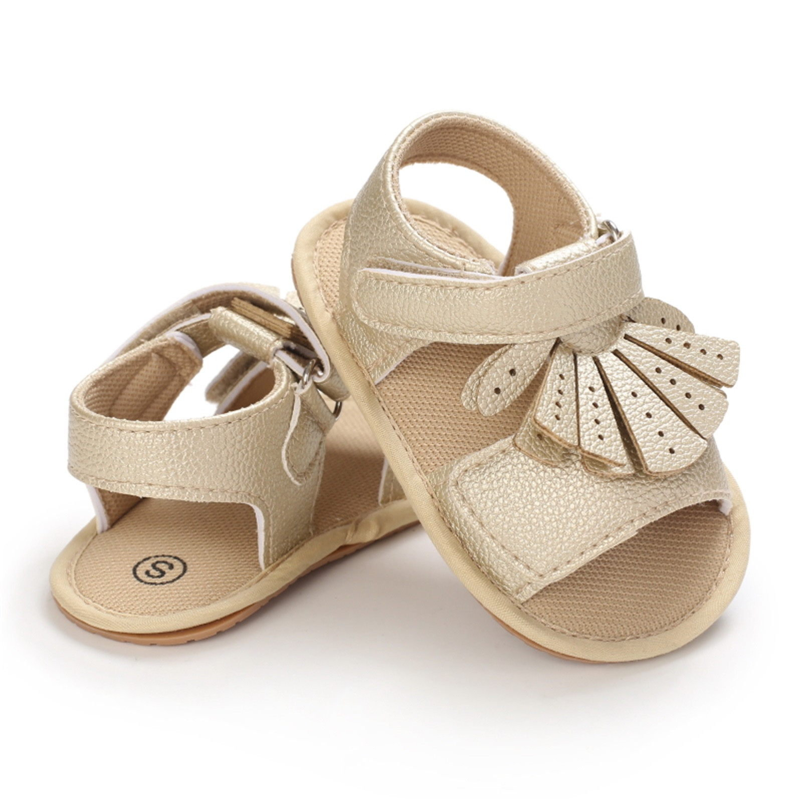 0-18 Months Infant Baby Girls Princess Shoes Summer Bowknot Crib Shoes Prewalker Anti-slip Casual Sandals Cork Shoes Sapatos