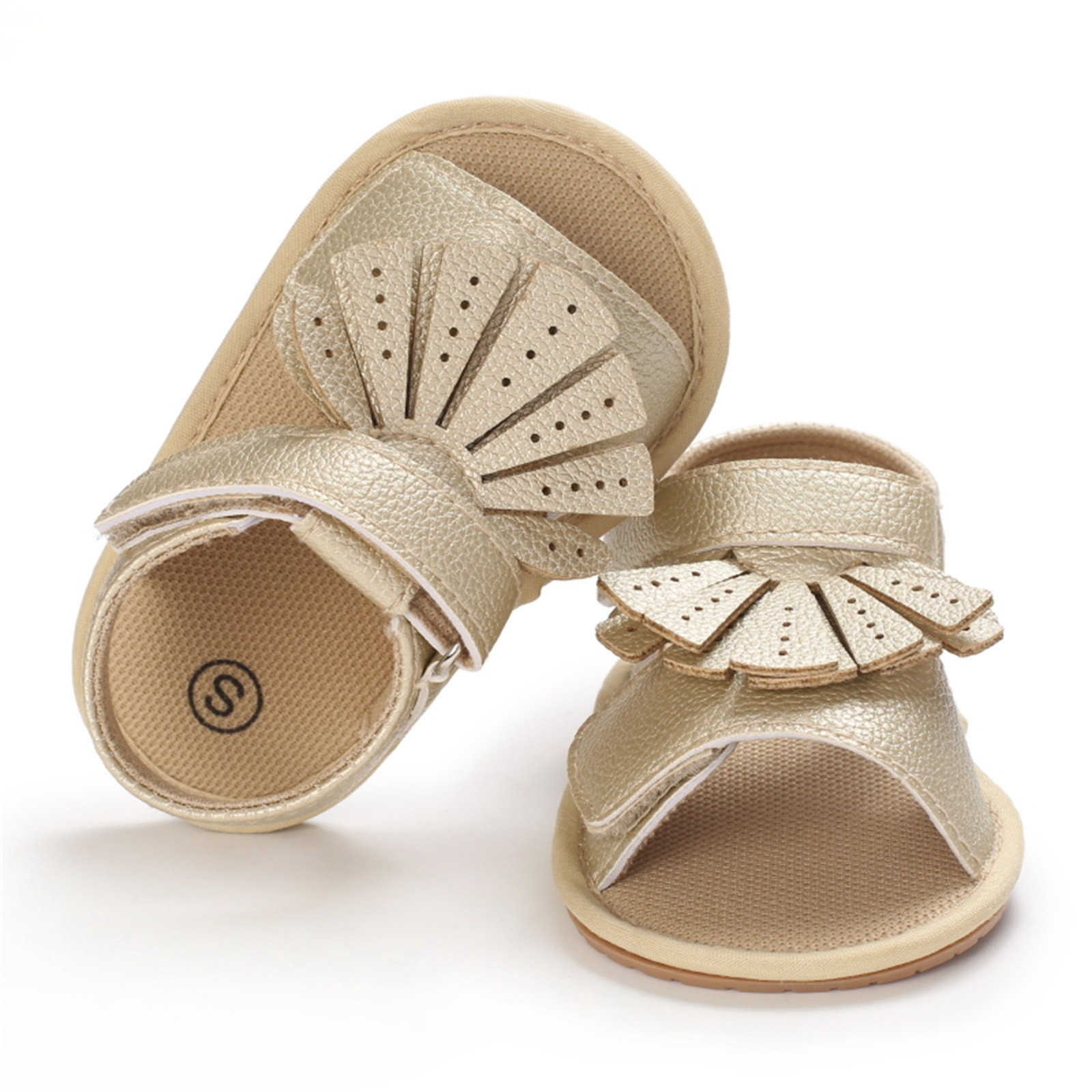 0-18 Months Infant Baby Girls Princess Shoes Summer Bowknot Crib Shoes Prewalker Anti-slip Casual Sandals Cork Shoes Sapatos