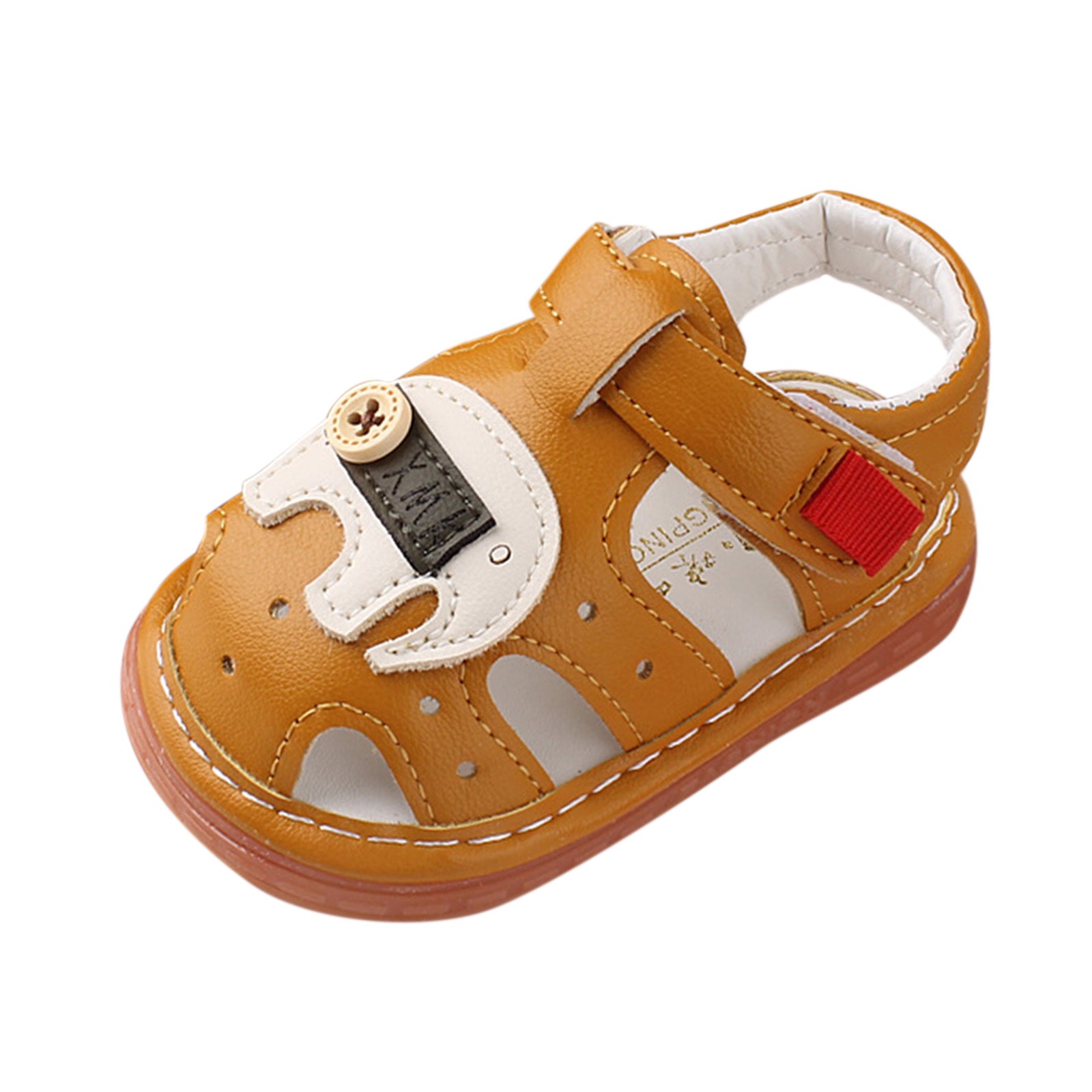 Soft-Soled Baotou Sandals With Whistle Calling Shoes Infant Baby Shoes Vintage Bandage Roman Shoes Summer Beach Kids Sandals