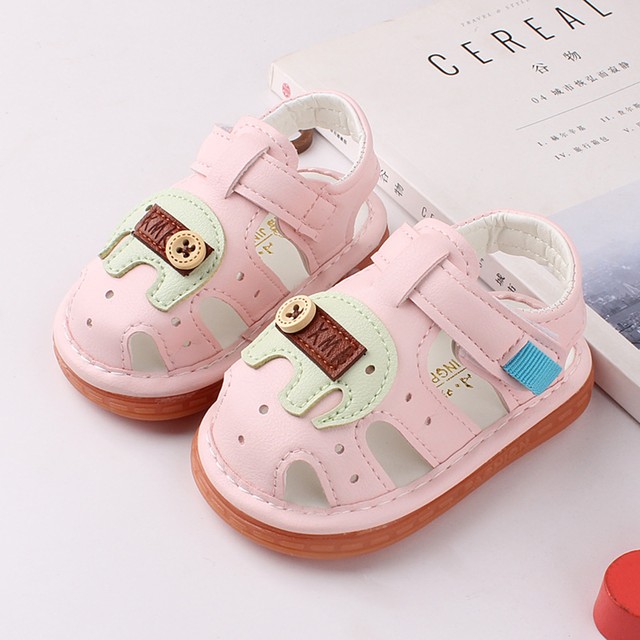 Soft-Soled Baotou Sandals With Whistle Calling Shoes Infant Baby Shoes Vintage Bandage Roman Shoes Summer Beach Kids Sandals