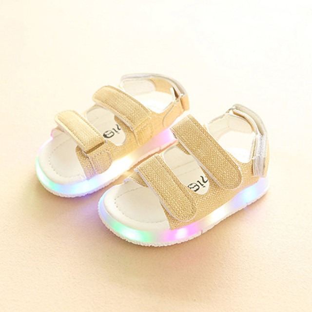 Boys Girls Baby Sandals Led Luminous Shoes Sandals Sneakers Toddler Kids Sport Lace Up Light Led Bandage Sandals Buty Damskie